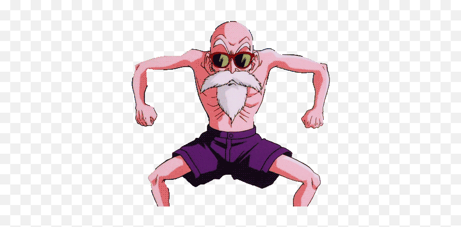Master Roshi Powering Up Gif - Muscles Gif Transparent Background Png,Transparent Gif