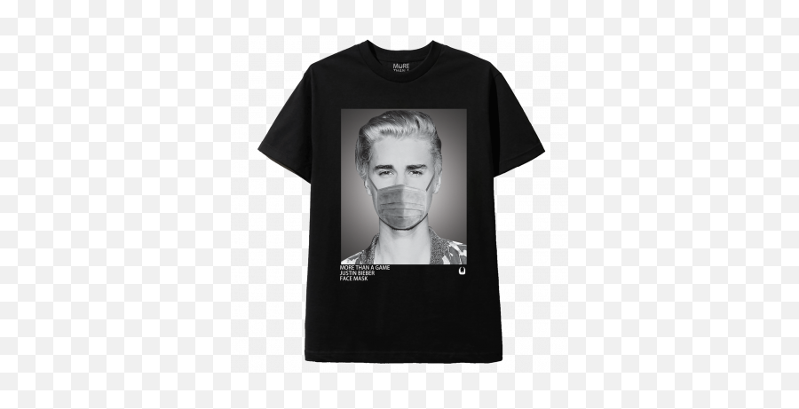 T - Justin Bieber Face Black Tee Png,Justin Bieber Face Png