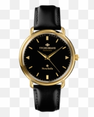 Black Gold Leather - Black And Gold Watch Png,Gold Watch Png