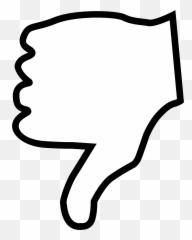 Thumbs Down Easy Drawing Png - Black And White