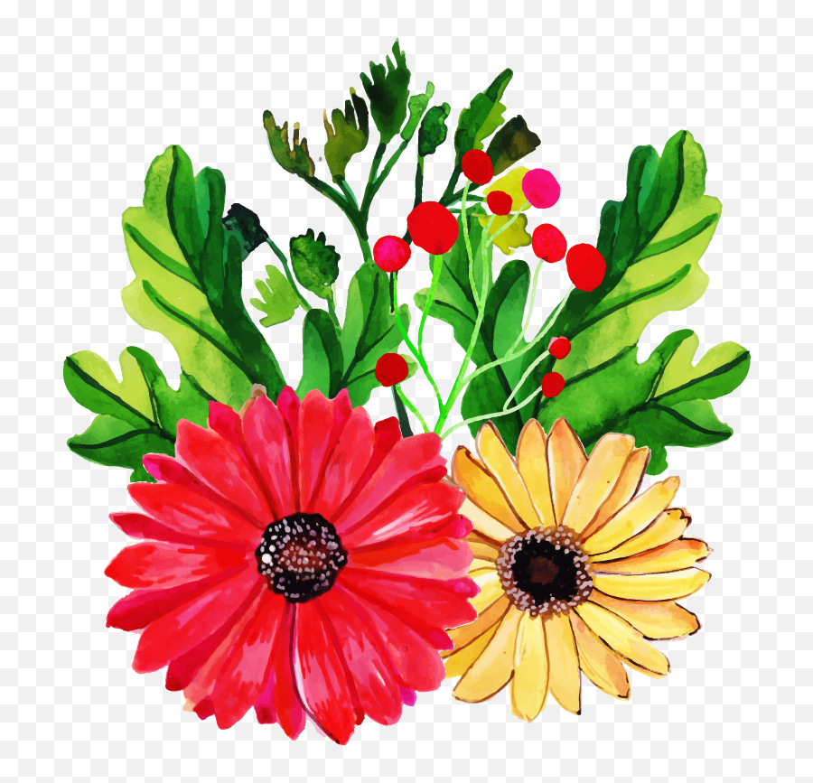 Free Png Watercolor Floral Bunch - Konfest,Flower Bunch Png