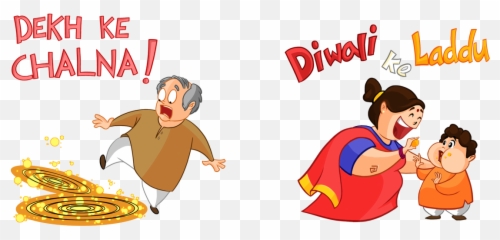 Diwali Sticker Pack - Cartoon Drawing For png