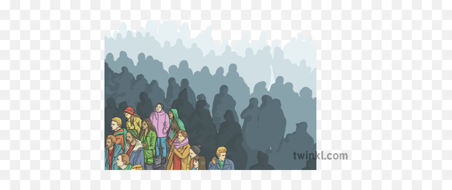 Crowd Of People Illustration - Twinkl Crowd Png,Crowd Of People Png