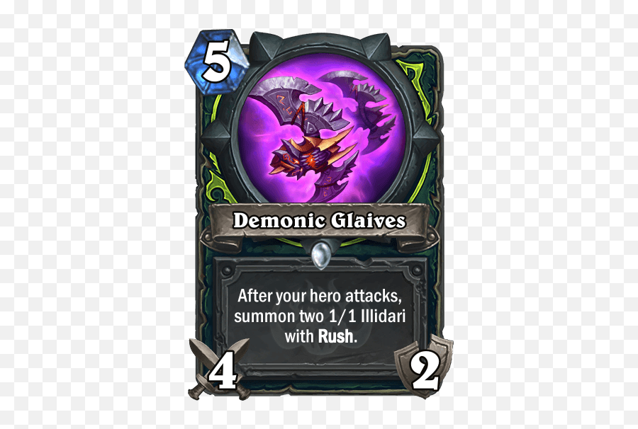 How To Create Realistic Custom Demon Hunter Cards In - Mithril Rod Hearthstone Warlock Png,Demon Hunter Class Icon