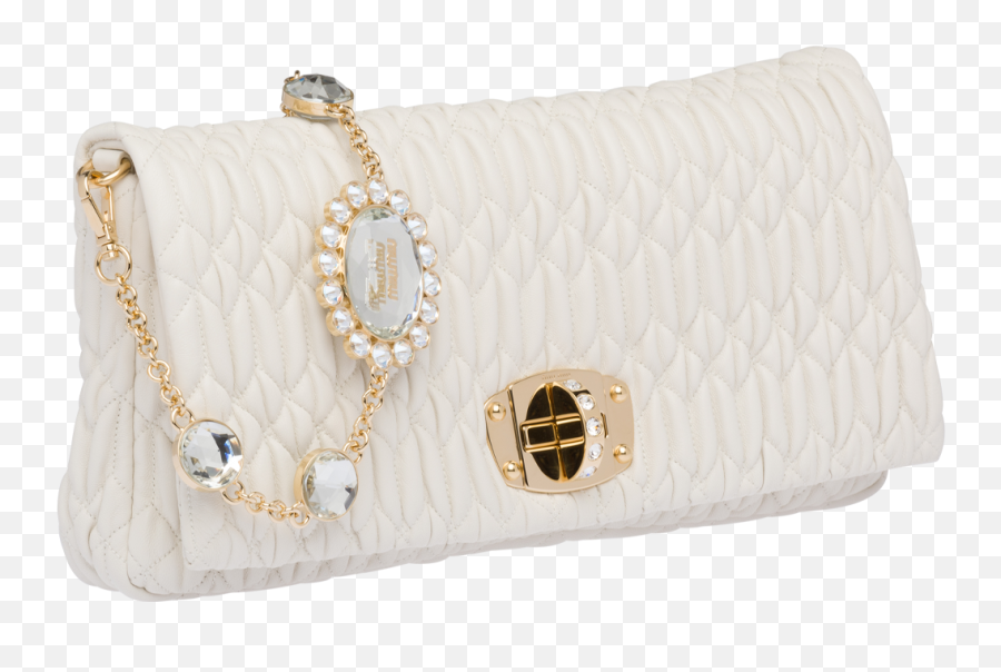 Miu Iconic Crystal Cloqué Nappa Leather Bag White - Chanel Png,Chanel Icon Bags