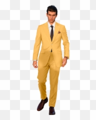 The Regal Soft Yellow Suit - Png