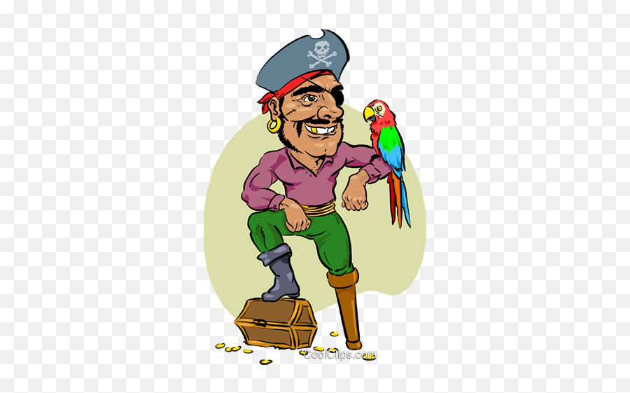 Pirate With His Parrot Royalty Free Vector Clip Art - Pirate Character Description Examples Png,Pirate Parrot Png