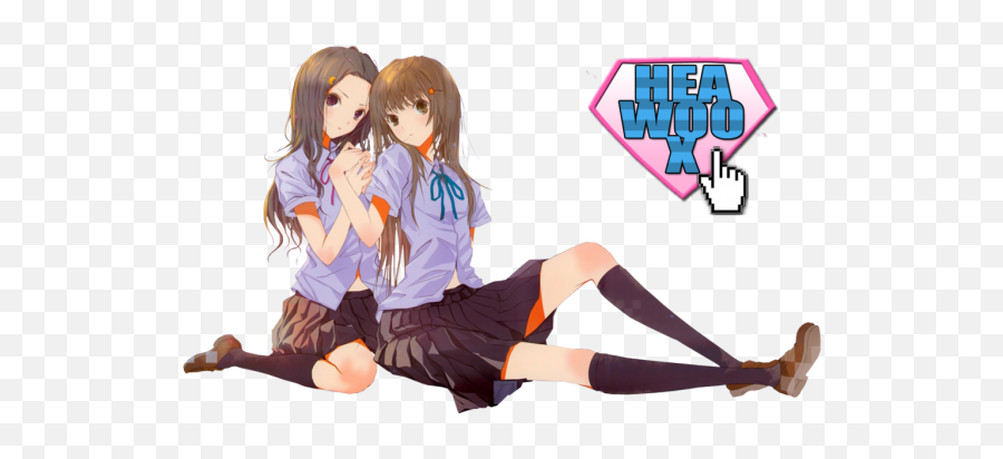 Anime Girl Sitting Down Png Transparent - Cursor Hand,Anime Girl Sitting Png