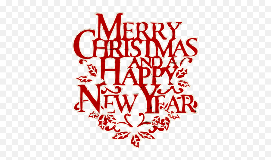 Merry Christmas And Happy New Year Lettering Png Transparent - Merry Christmas Word Art,Merry Christmas Png Transparent