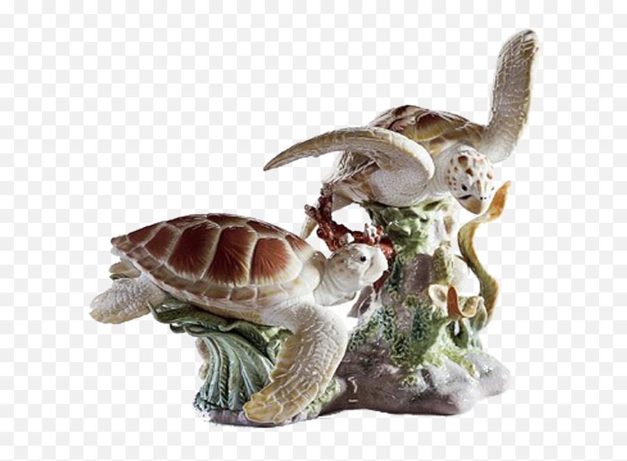 Download Lladró Porcelain Sea Turtles - Lladro Sea Turtle Figurines Turtle Png,Sea Turtle Png