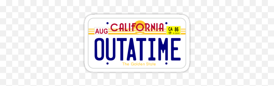 Outatime Sticker In 2020 Back To The Future - Back To The Future License Png,License Plate Png