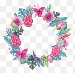 Round Flower Wreath Png Images All - Floral Desenho Colorido