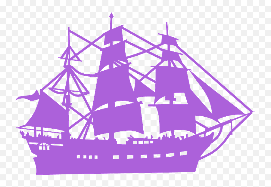 Sailing Ship Silhouette - Free Pirate Ship Silhouette Png,Boat Silhouette Png