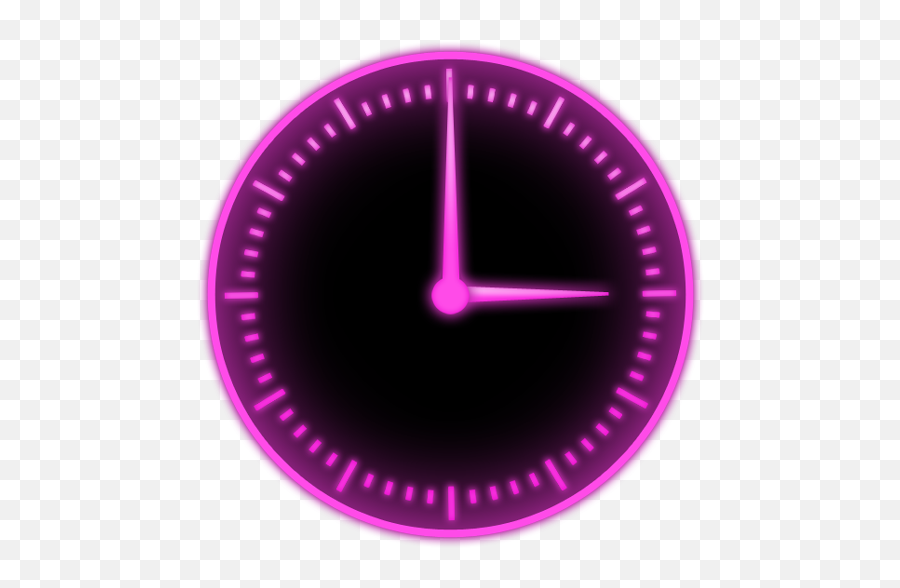 Pink Glow Clock Widget - Watch Png,Pink Clock Icon