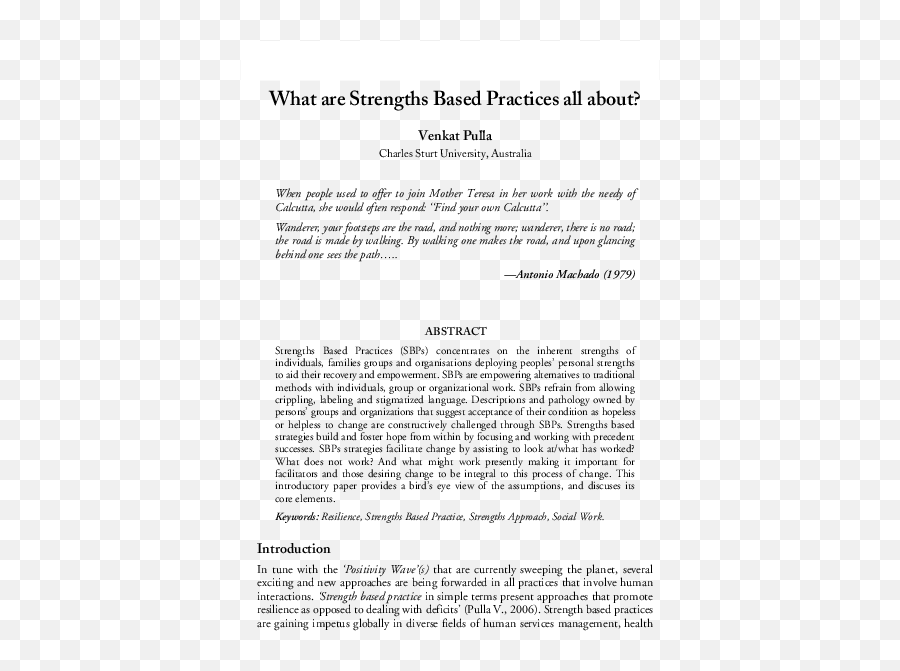 Pdf Papers In Strengths Based Practice Venkat Pulla Dr - Document Png,Among The Baganda People Of Uganda, The Drum Is A Powerful Icon Of Royal Authority.