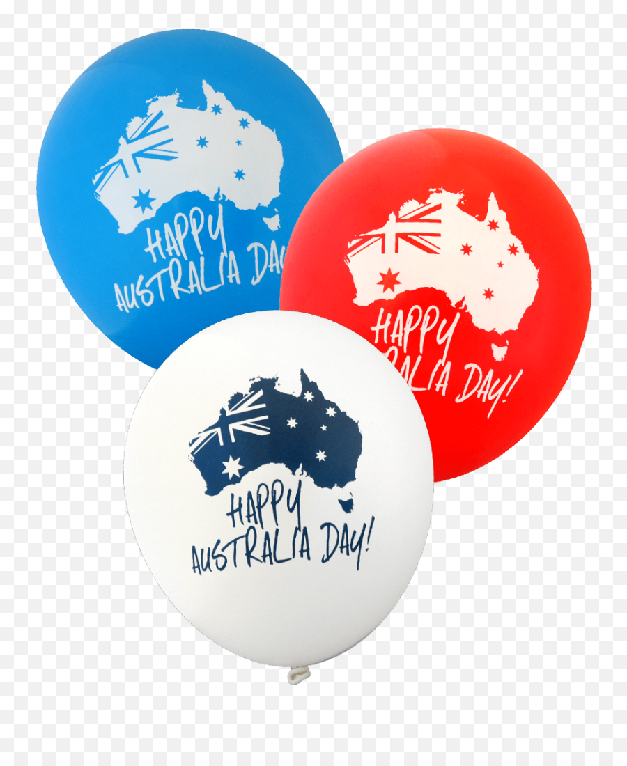 Happy Australia Day Balloons 30cm Assorted Colour 12pk - Australia Day Balloons Png,White Balloons Png