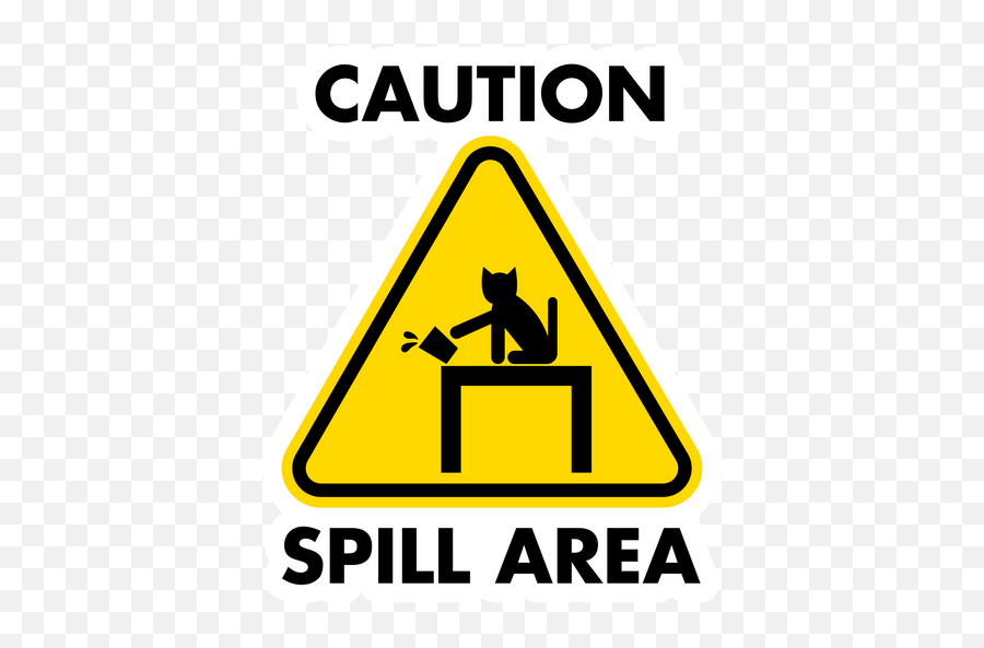 Warning Sign Spill Area Sticker Signs - Language Png,Spill Icon