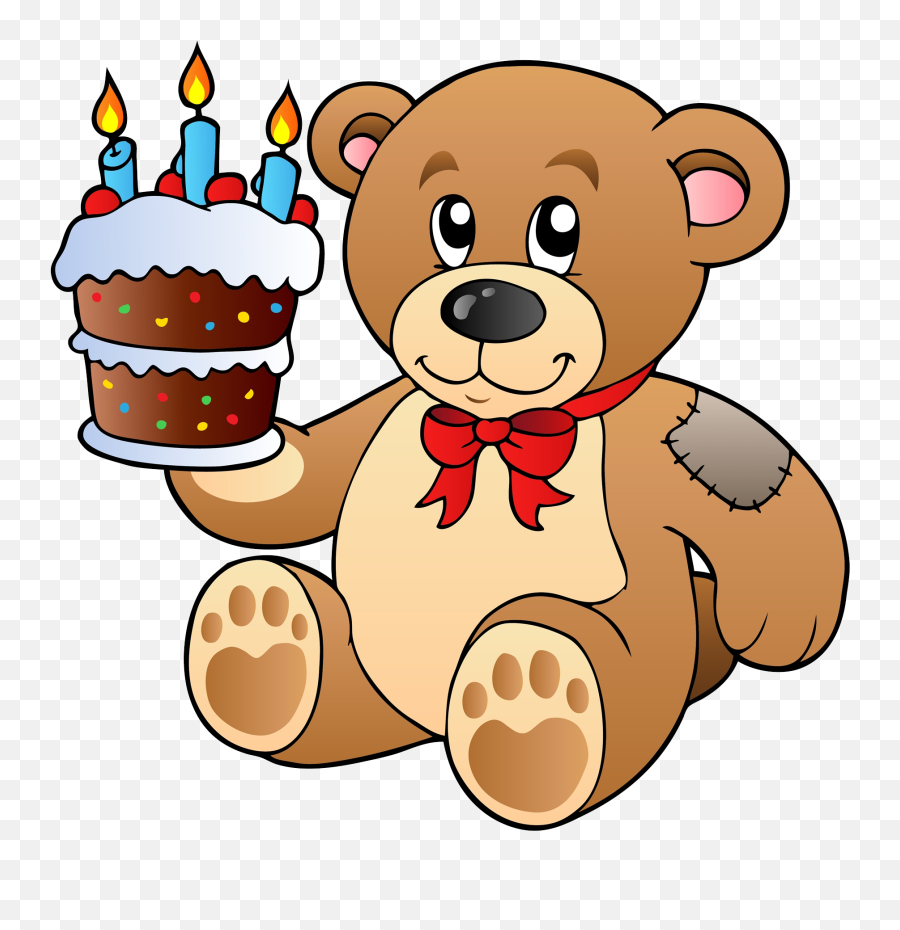 Download Hd Birthday Cake Teddy Bear Clip Art - Teddy Bear Birthday Teddy Bear Clipart Png,Birthday Cake Clipart Transparent Background