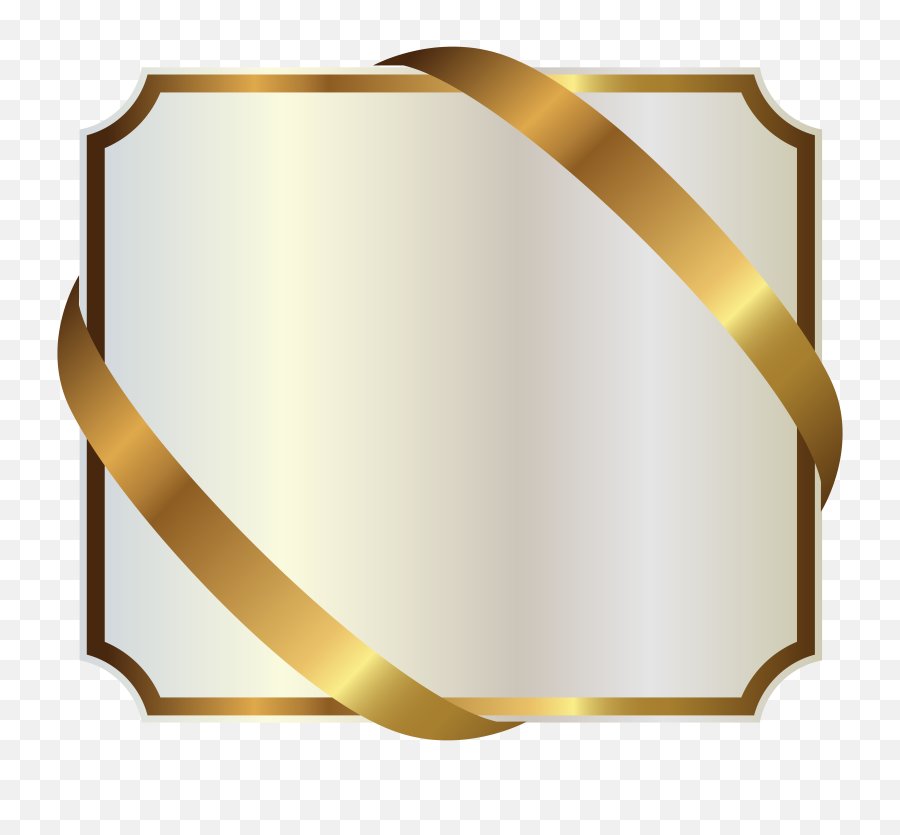 Label Clipart File - Gold Ribbon Frame Png,Gold Ribbon Transparent Background