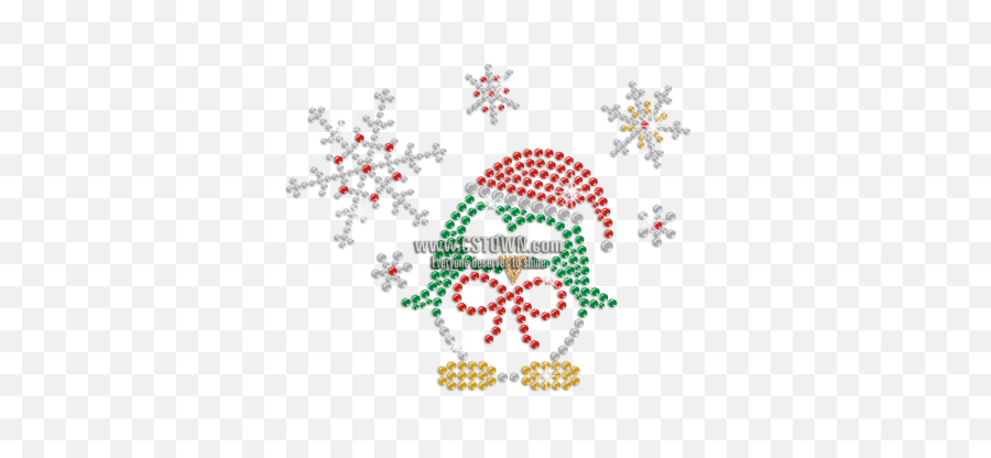 Download Cute Christmas Penguin Hot Fix - Emblem Png,Rhinestone Png