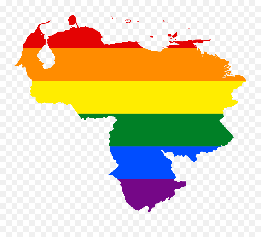 Image Lgbt Map Of - Venezuela Flag Map Clipart Full Size Lgbt Venezuela Png,Gay Flag Png