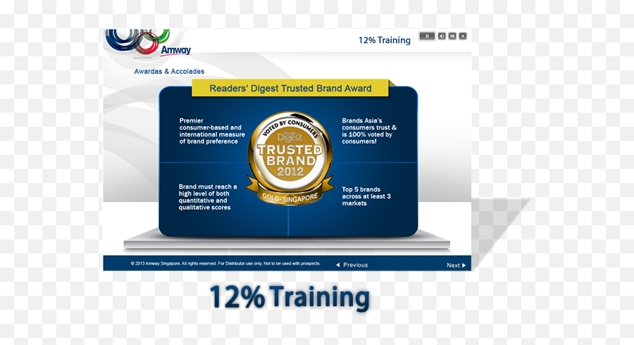 E - Learning Amway Singapore Elearning Case Study Asia Nutrilite Digest Award Png,Amway Logo