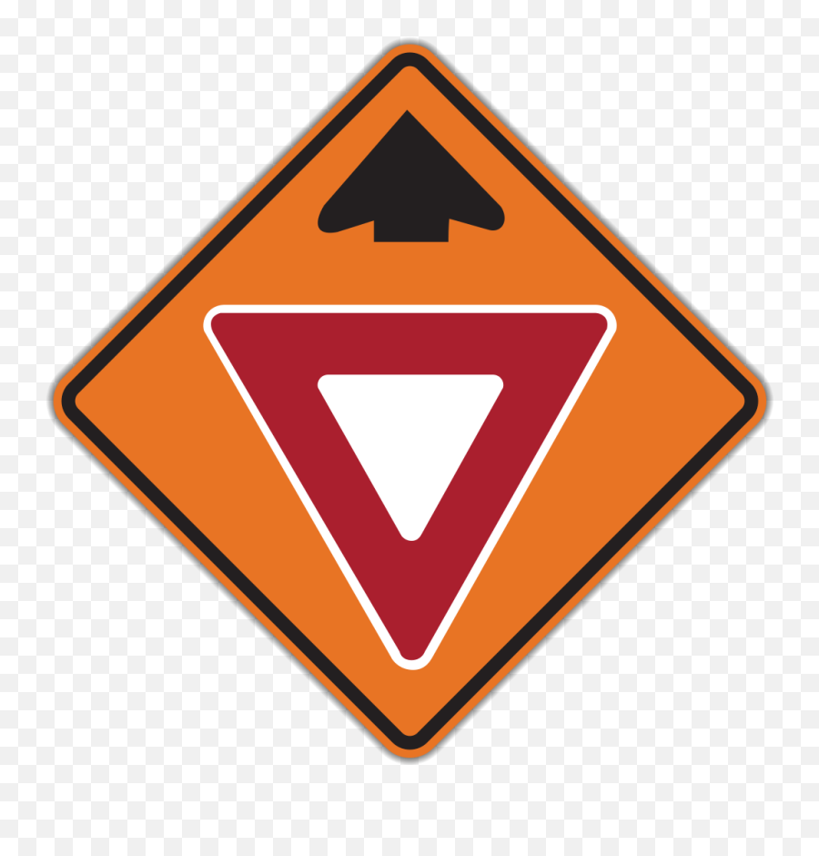 W3 - 2 Yield Ahead Stop Ahead Sign Png,Yield Sign Png