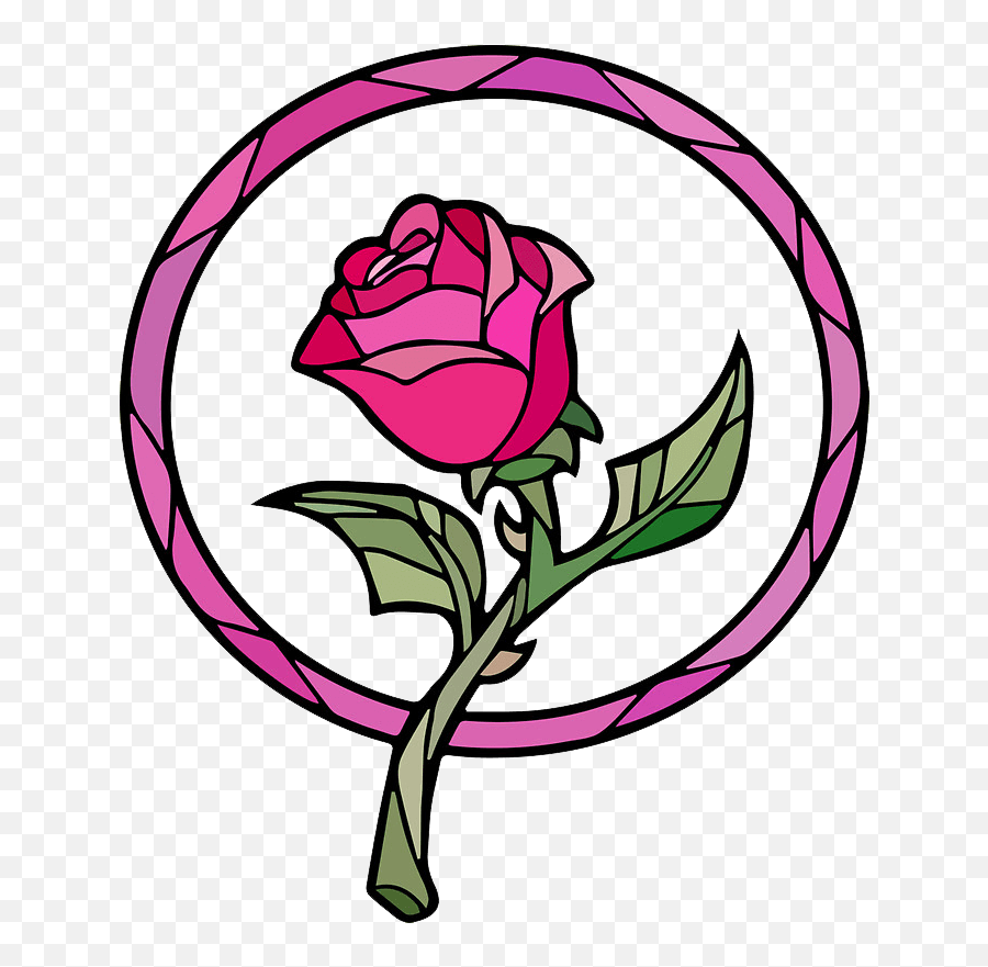 Belle Beast Stained Glass Drawing - Glas 861698 Png Beauty And The Beast Rose Vector,Belle Transparent Background