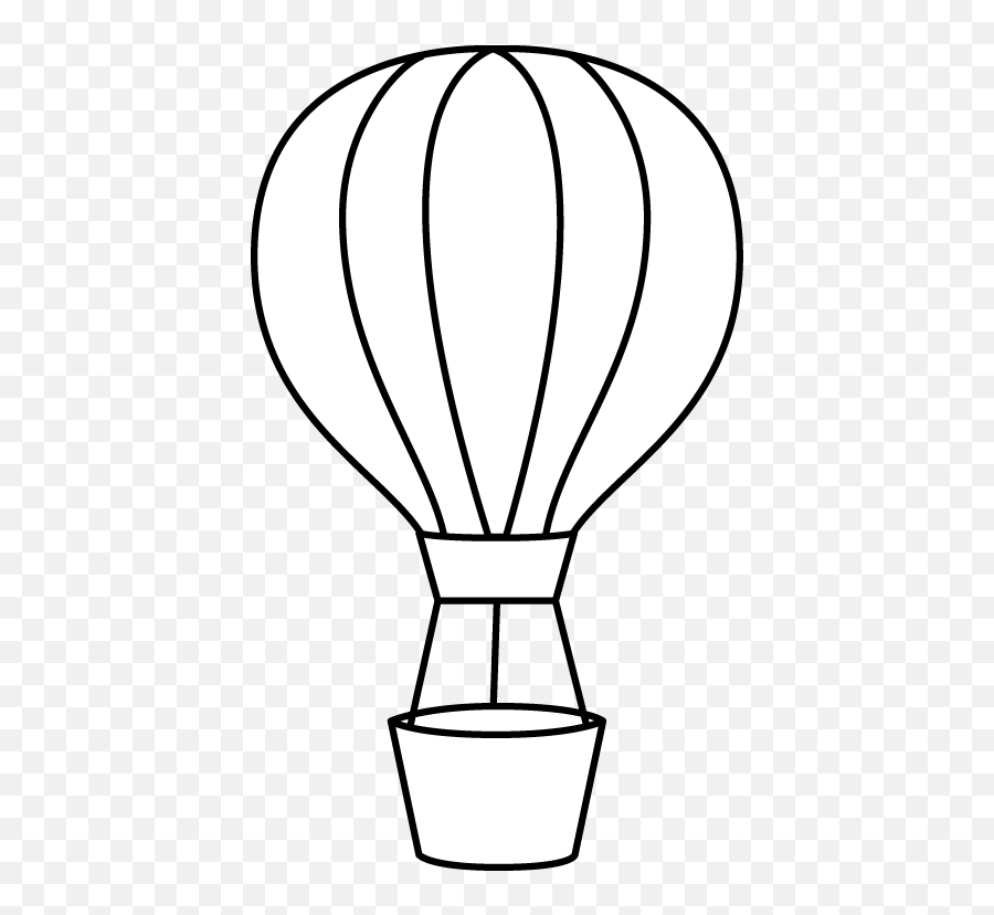 Download Free Png Hot Air Balloon Black And Whi - Dlpngcom Hot Air Balloon Drawing,Hot Air Balloon Transparent