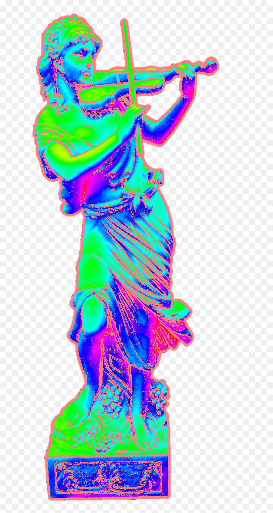 Greekstatue Statue Rainbow Sticker - Violinist Png,Vaporwave Statue Transparent