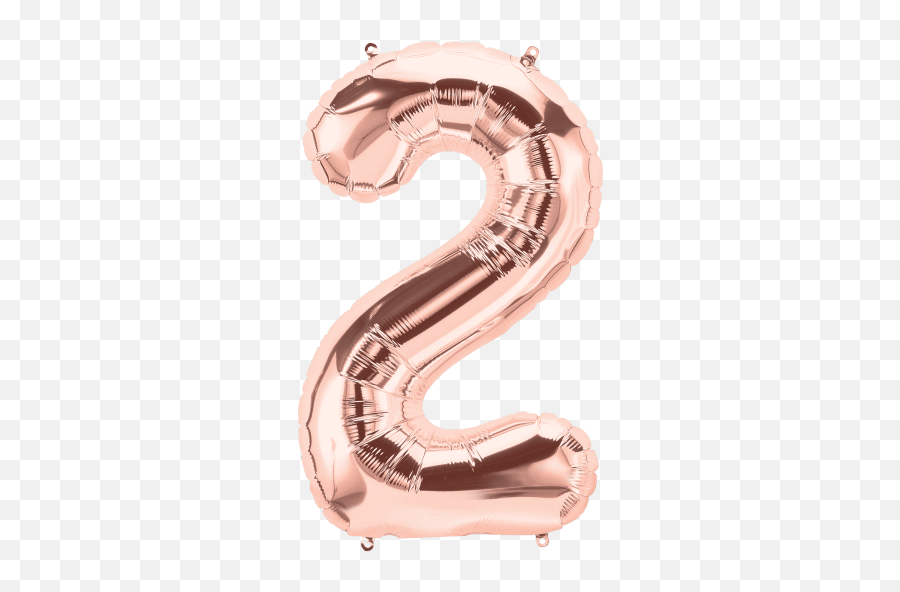 Numbers 0 To 9 Rose Gold Foil Balloon 16 In And 34 Each - Number 2 Rose Gold Balloon Png,Gold Numbers Png