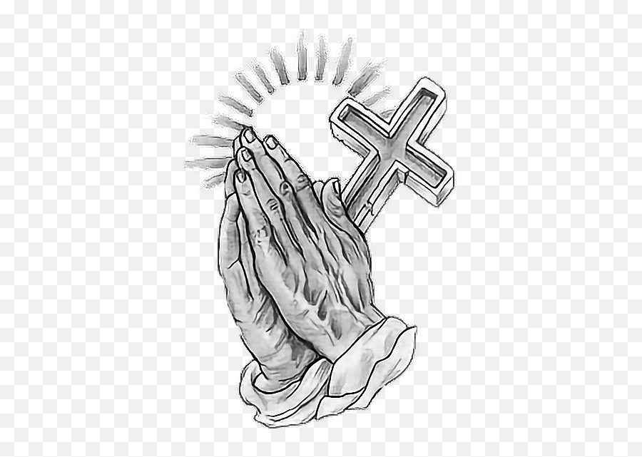 Phaccp26 Praying Hands And Cross Clipart Png Pack 6073 - Praying Hands Tattoo Drawing,Cross Clipart Png