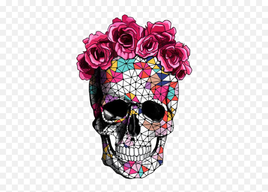 Download Flower Skull Calavera Crown Creative Rose Clipart - Flower Skull Png,Calavera Icon