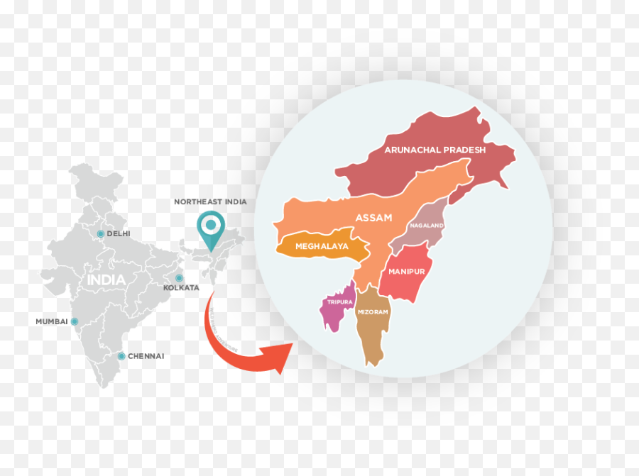 North East India Map Png Image - Rahul Gandhi And India,India Map Png