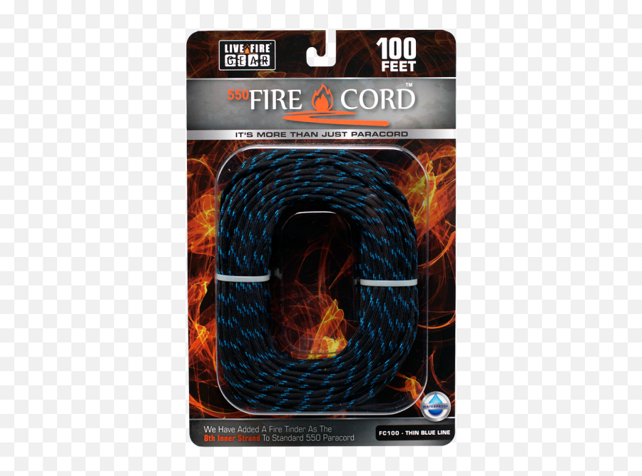 550 Firecord - Thin Blue Line 100 Feet Parachute Cord Png,Thin Blue Line Png