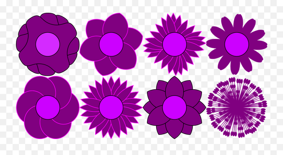 Pattern Flower Floral Bloom Violet - Flower Shapes Clipart Png,Flower Shape Png