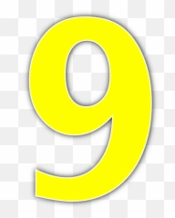 9 Letter Png Transparent - Yellow Number