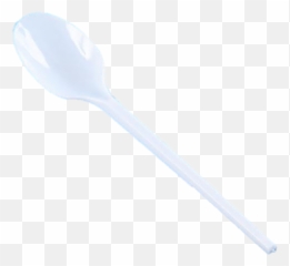 White Plastic Spoons Economy - Wooden png