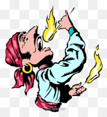 Cartoon Flame Swallower Royalty Free Vector Clip Art - Circus Fire Eater Clipart png