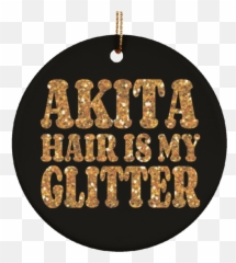 Subornc Ceramic Gold Glitter Akita Ornament - Number png