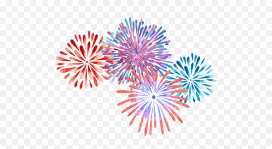 Watercolor Fireworks Lights Sticker - Sunburst Watercolor Png,Patriotic Png