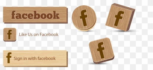 Facebook Logo Download Free Png Play - Wooden Block
