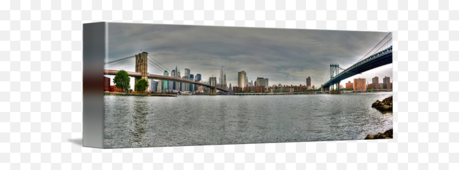 Pan Nyc Skyline Bridges By Michael Klement - Brooklyn Bridge Park Wedding Png,Nyc Skyline Png