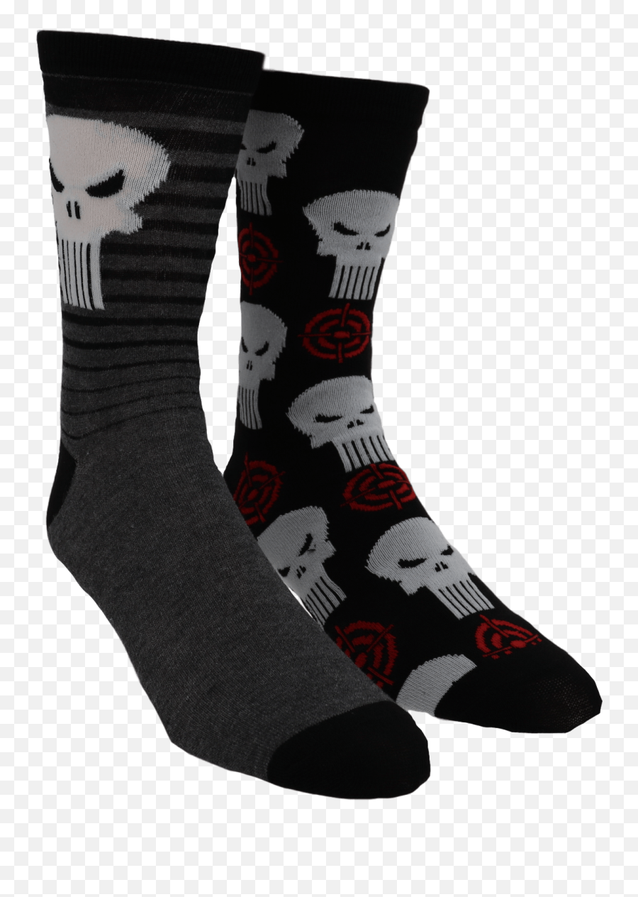 2 Pair Pack Marvel Punisher Socks - For Teen Png,Sock Png