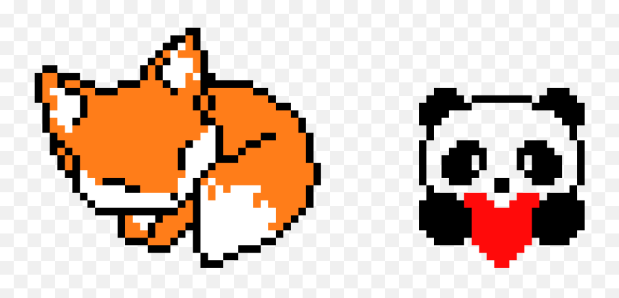 Fox And Panda Work In Progress Pixel Art Maker - Sleeping Fox Pixel Art Png,Work In Progress Png