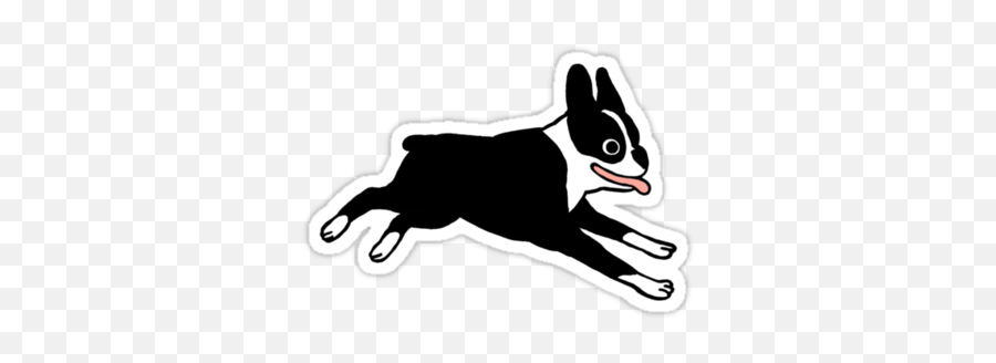 Jumping Boston Terrier Cartoon Dogu0027 Sticker By Jenn - Boston Terrier Thank You Png,Boston Terrier Png