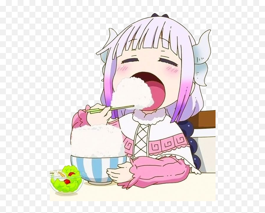 Food Anime Kannakamui Sticker - Dragon Kanna Kamui Smile Kobayashi Dragon Maid Png,Kanna Kamui Transparent