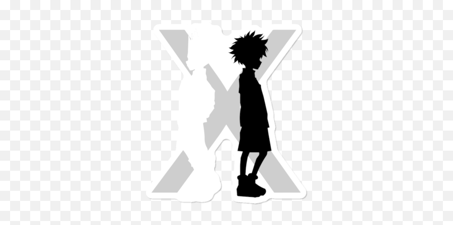 Best Anime Stickers Design By Humans - Patterns And Silhouettes Anim3 X Hunter Png,Black And White Bakugou Icon