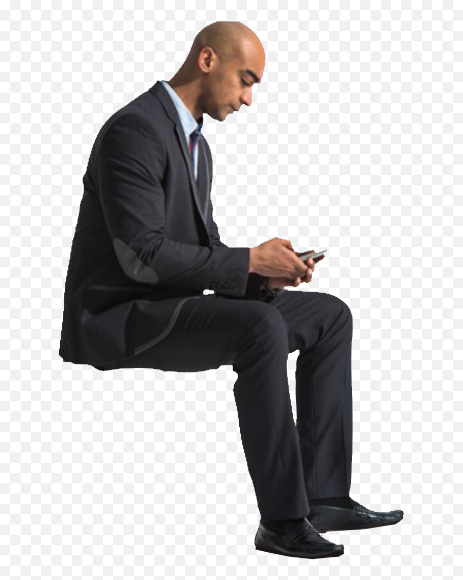 Cutout Man Sitting Phone - Business People Sitting Png,People Sitting Png