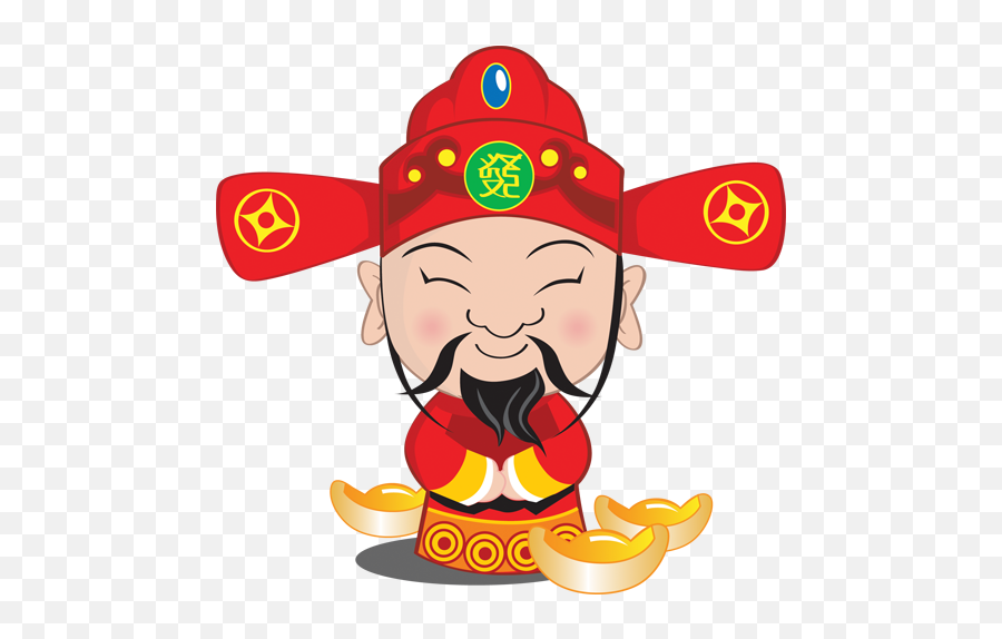Caishen Chinese New Year Folk Religion Food Headgear - God Of Fortune Cartoon Png,New Years Hat Transparent